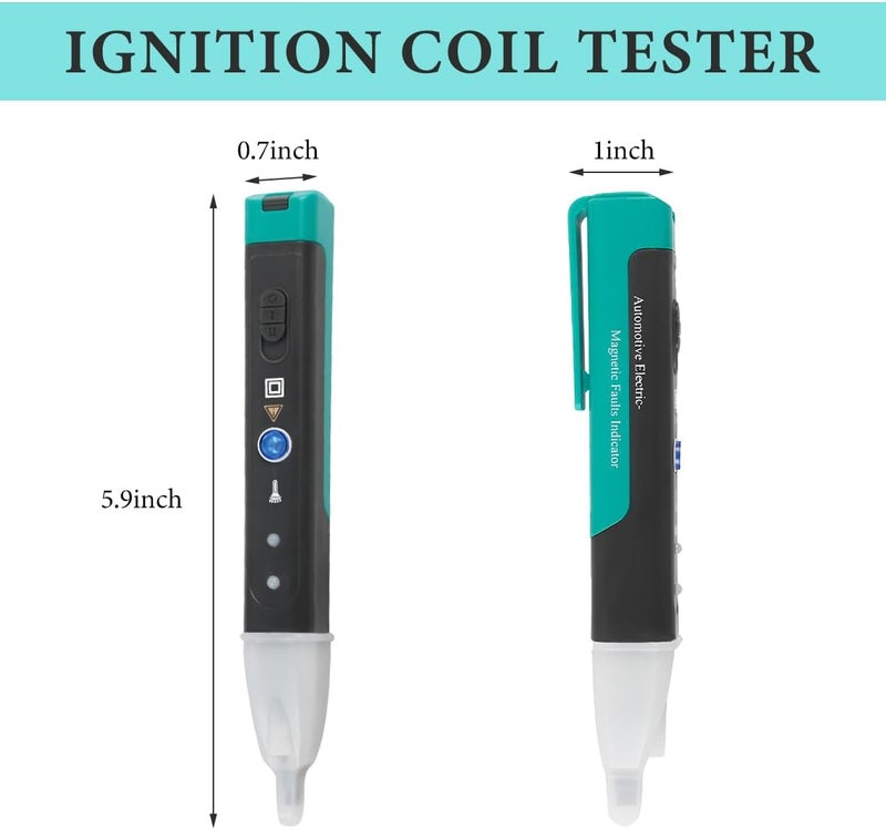 MTRPS Ignition Coil Tester, Car Spark Plug Tester with LED Display & Two Batteries, Automotive Electronic Faults Detector for Solenoid Valve Relay Engine Ignition Coils - Image 2